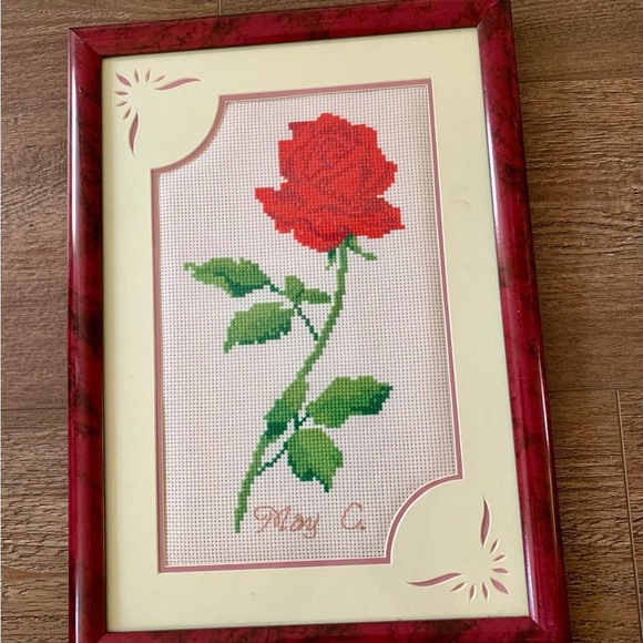 Vintage Needlepoint Artwork By May C. 12/17” - Picture 2 of 9